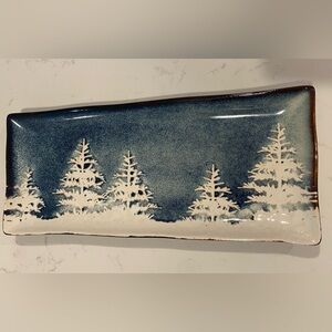 Like New! Tag brand home decor Winter Tree Ceramic Tray